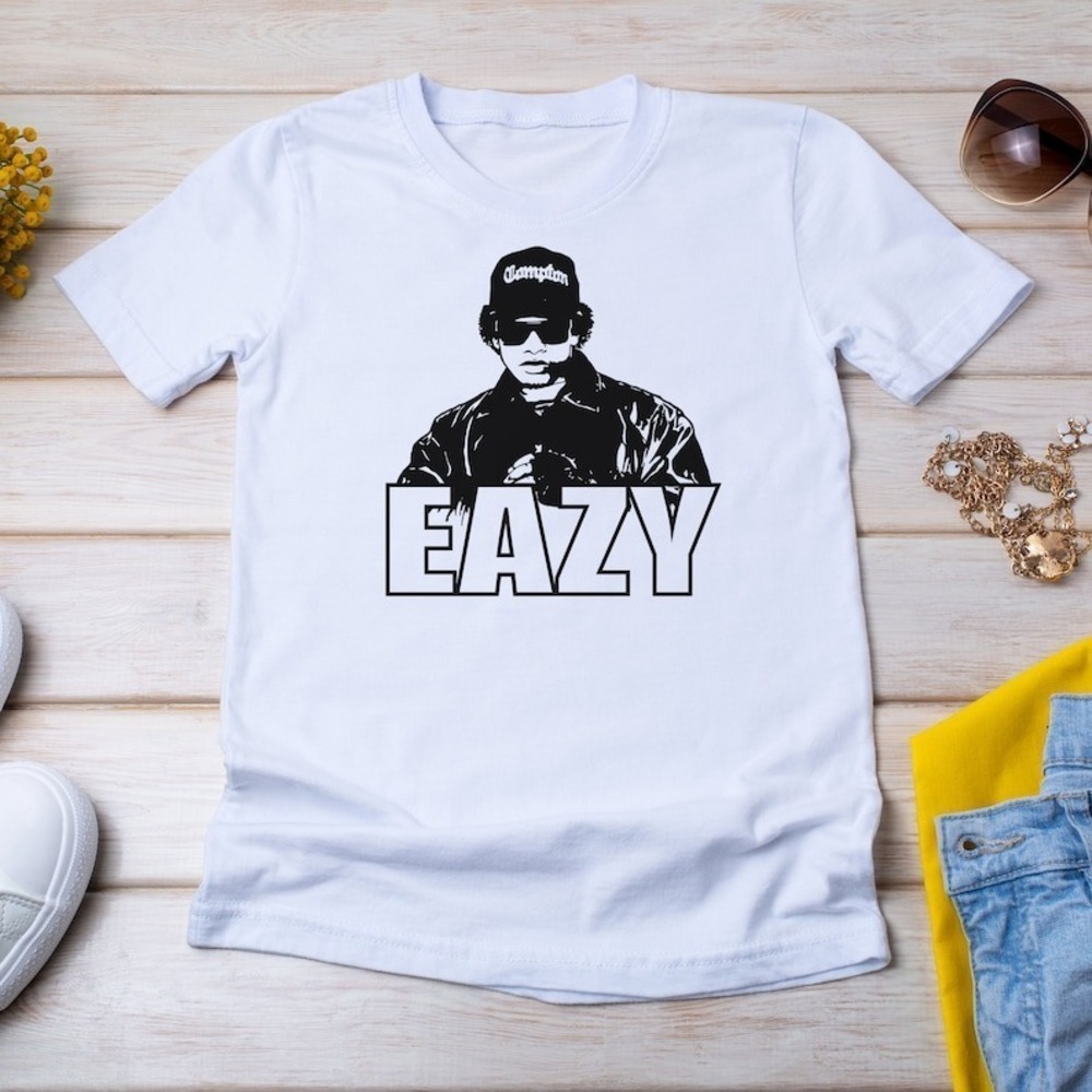 Eazy E Shirt EAZY E With TEXT 90s Gangster Rap